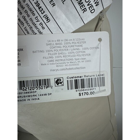 Hotel Collection Brushwork 14" x 48" Faux Leather Decorative Pillow - Picture 12 of 16